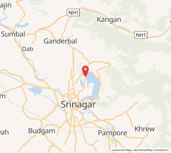 Map of Nasim Bagh, Kashmir
