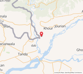 Map of Natha Kulian, Kashmir