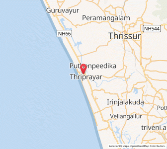 Map of Nattika, Kerala