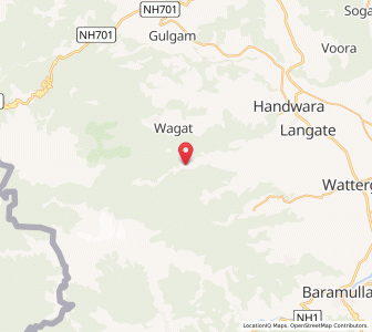 Map of Naugam, Kashmir