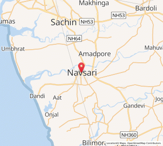 Map of Nawsari, Gujarat