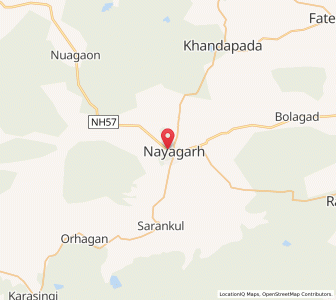 Map of Nayagarh, Odisha