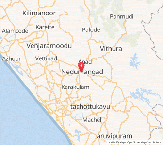 Map of Nedumangad, Kerala