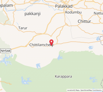 Map of Nemmara, Kerala
