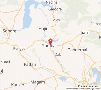 Map of Nesbal, Kashmir