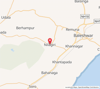 Map of Nilgiri, Odisha