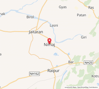 Map of Nimbaj, Rajasthan