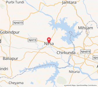 Map of Nirsa, Jharkhand