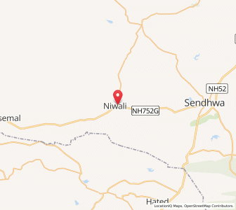 Map of Nivali, Madhya Pradesh