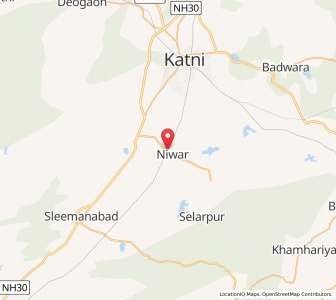 Map of Niwar, Madhya Pradesh