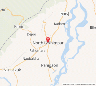 Map of North Lakhimpur, Assam