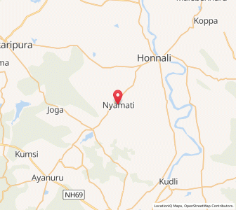 Map of Nyamati, Karnataka