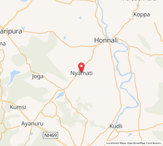 Map of Nyāmti, Karnataka
