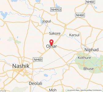 Map of Ojhar, Maharashtra