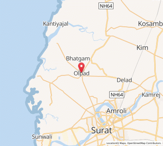 Map of Olpad, Gujarat