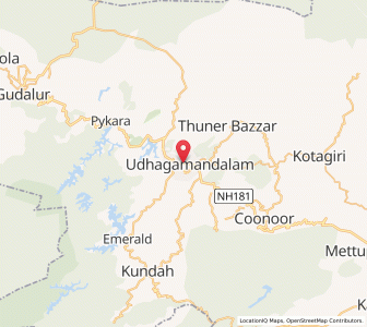 Map of Ooty, Tamil Nadu