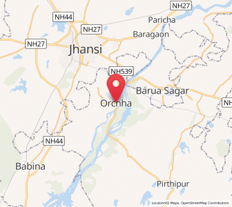 Map of Orchha, Uttar Pradesh