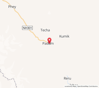Map of Padam, Kashmir