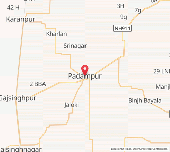 Map of Padampur, Rajasthan