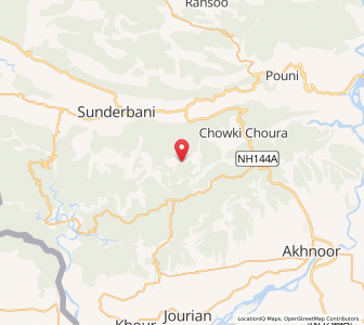 Map of Padauri, Kashmir