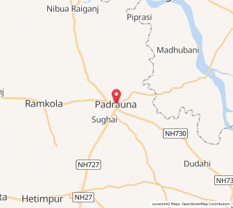 Map of Padrauna, Uttar Pradesh