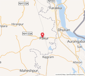 Map of Pakaur, West Bengal
