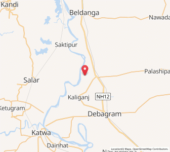Map of Palashi, West Bengal
