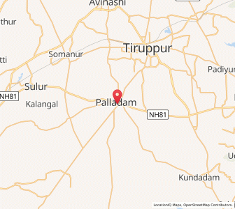 Map of Palladam, Tamil Nadu