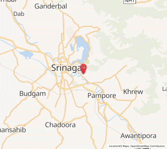 Map of Pandrenthan, Kashmir