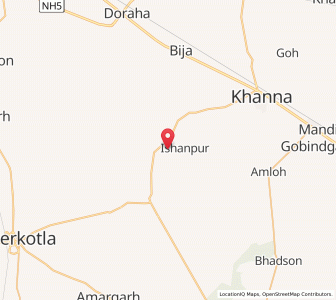 Map of Panj Rukha, Punjab