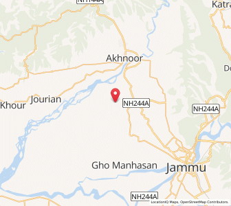 Map of Panjor, Kashmir