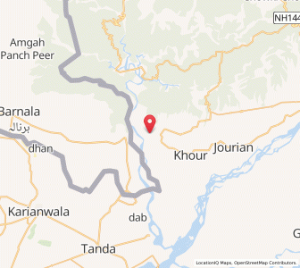 Map of Panjtut, Kashmir