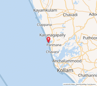 Map of Panmana, Kerala