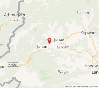 Map of Panzgam, Kashmir