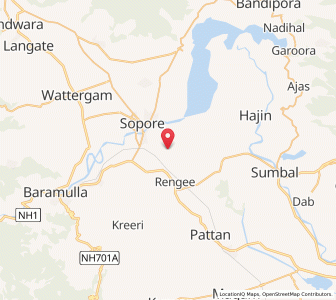 Map of Panzipur, Kashmir
