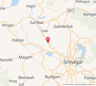 Map of Panznor, Kashmir