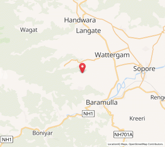 Map of Panzul, Kashmir