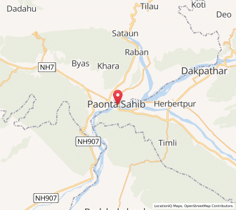 Map of Paonta Sahib, Himachal Pradesh