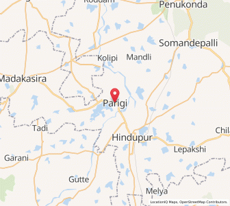 Map of Parigi, Andhra Pradesh