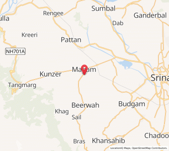 Map of Paripur, Kashmir