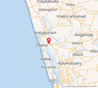 Map of Parur, Kerala