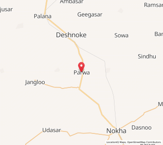 Map of Parwa, Rajasthan