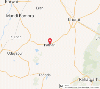 Map of Pathari, Madhya Pradesh