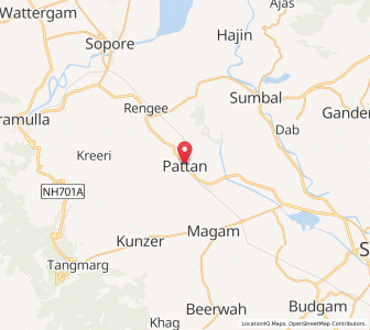 Map of Pattan, Kashmir