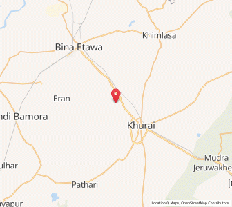 Map of Patti Bagthari Khurai, Madhya Pradesh