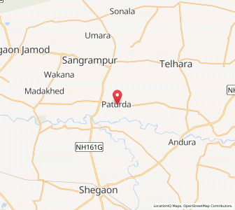 Map of Paturda, Maharashtra