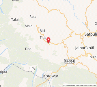 Map of Paukhal, Uttarakhand