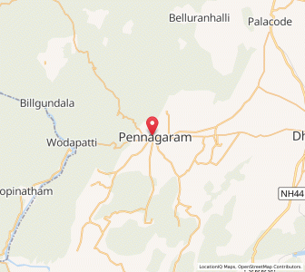 Map of Pennagaram, Tamil Nadu