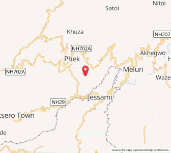 Map of Phek, Manipur