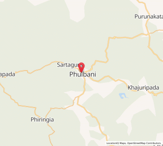 Map of Phulabani, Odisha
